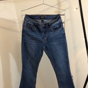 Flared Fringe Light Wash Jean
